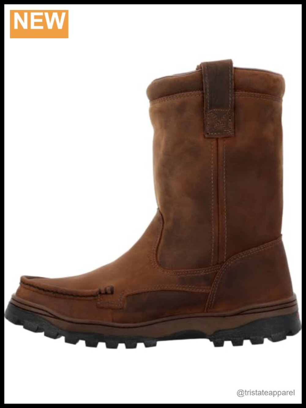 GORE-TEX Waterproof Leather Work Boot Pull-On Mid-Calf Rain Boot